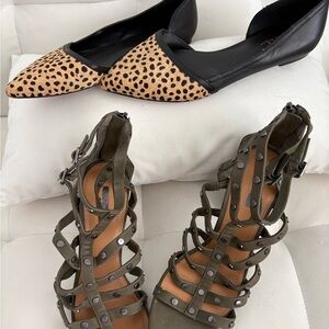 BCBGeneration Tan and Black Animal Print Flats